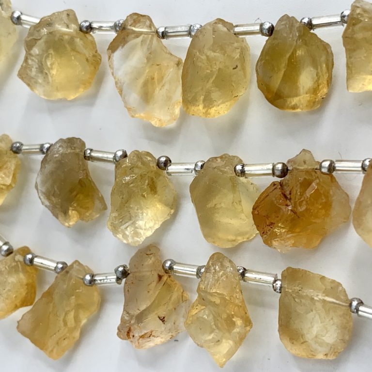 Citrine Chunky Raw Nuggets Strand Approx 5 Pieces - Image 2
