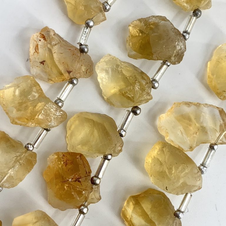 Citrine Chunky Raw Nuggets Strand Approx 5 Pieces - Image 3