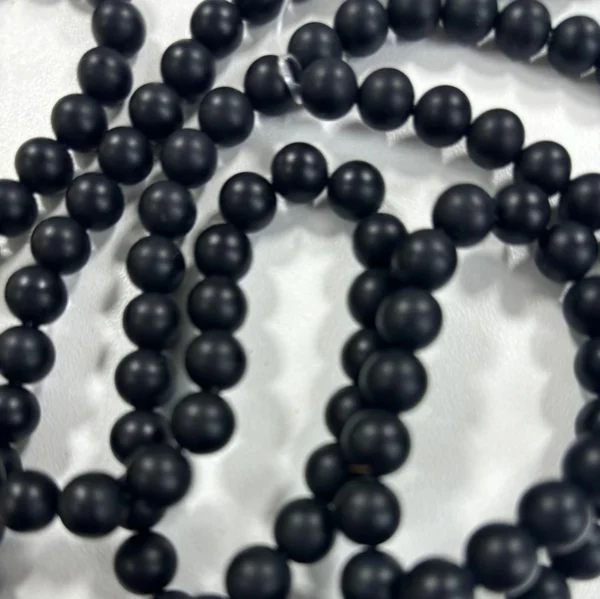 Black Agate Oiled Matt Rounds Approx 6mm Beads 38cm Strand