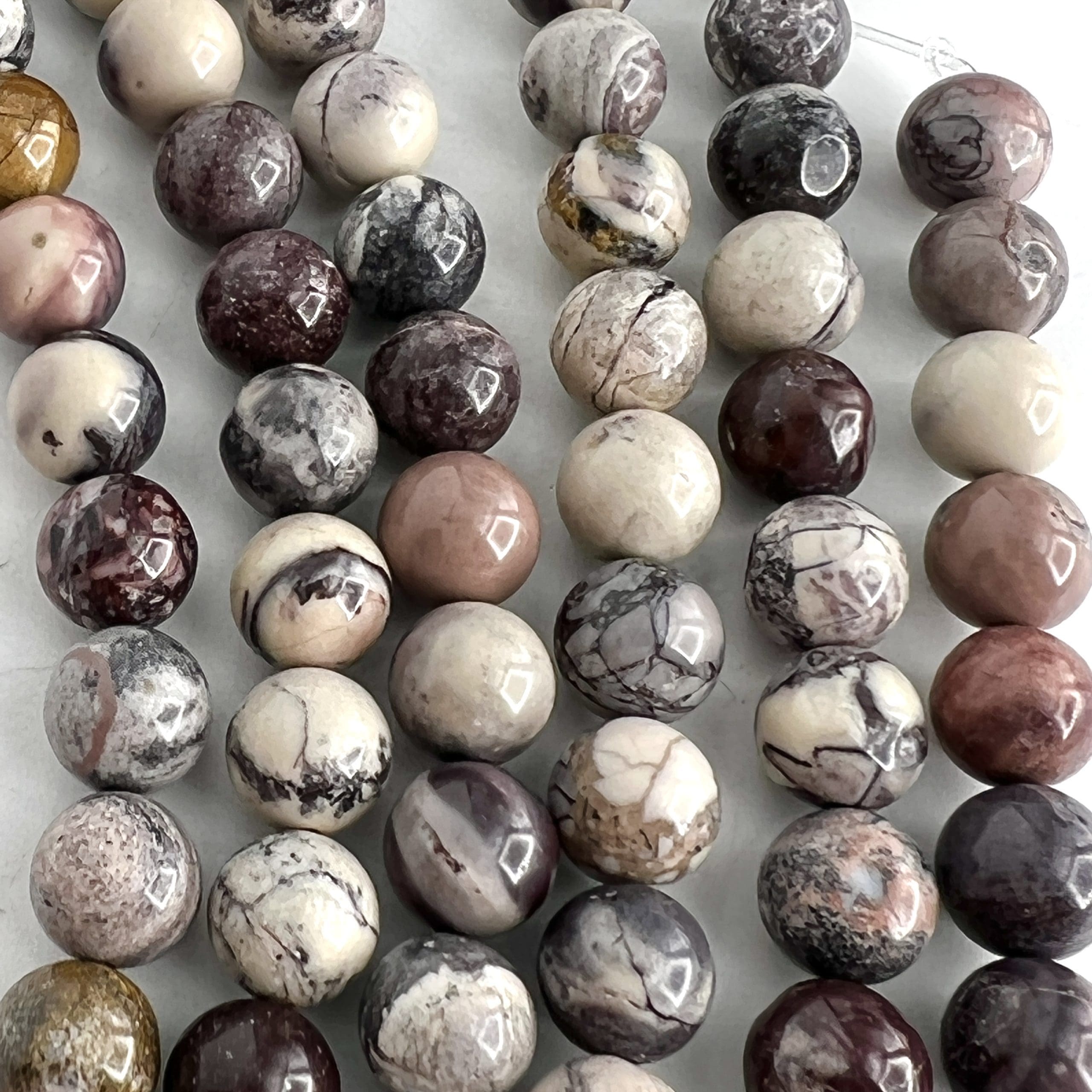 Porcelain Jasper Smooth Rounds Approx 8mm Beads 38cm Strand - Image 2