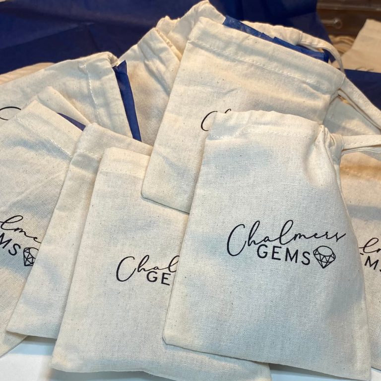Chalmers Gems Cotton Branded Gift Bag 10 x 13cm - Image 4