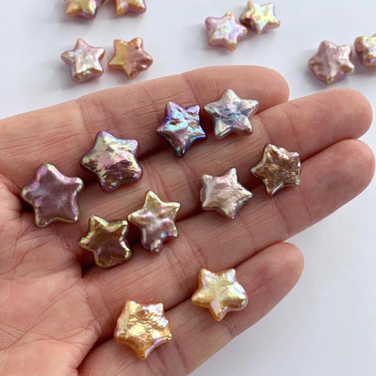 Freshwater Cultured Star Pearls 11-12mm Half Drilled 2 Piece Pack
