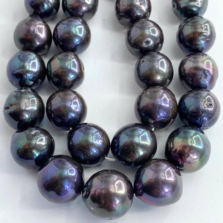 Freshwater Cultured Peacock Semi Baroque Pearls 11-13 mm 40 cm Strand