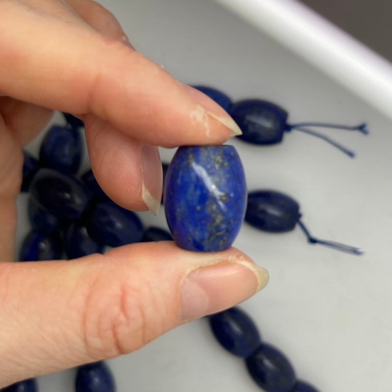 Lapis Lazuli Flat Top and Bottom Giant Olive Beads Approx 2 x 1.5cm 10 Piece Strand - Image 2