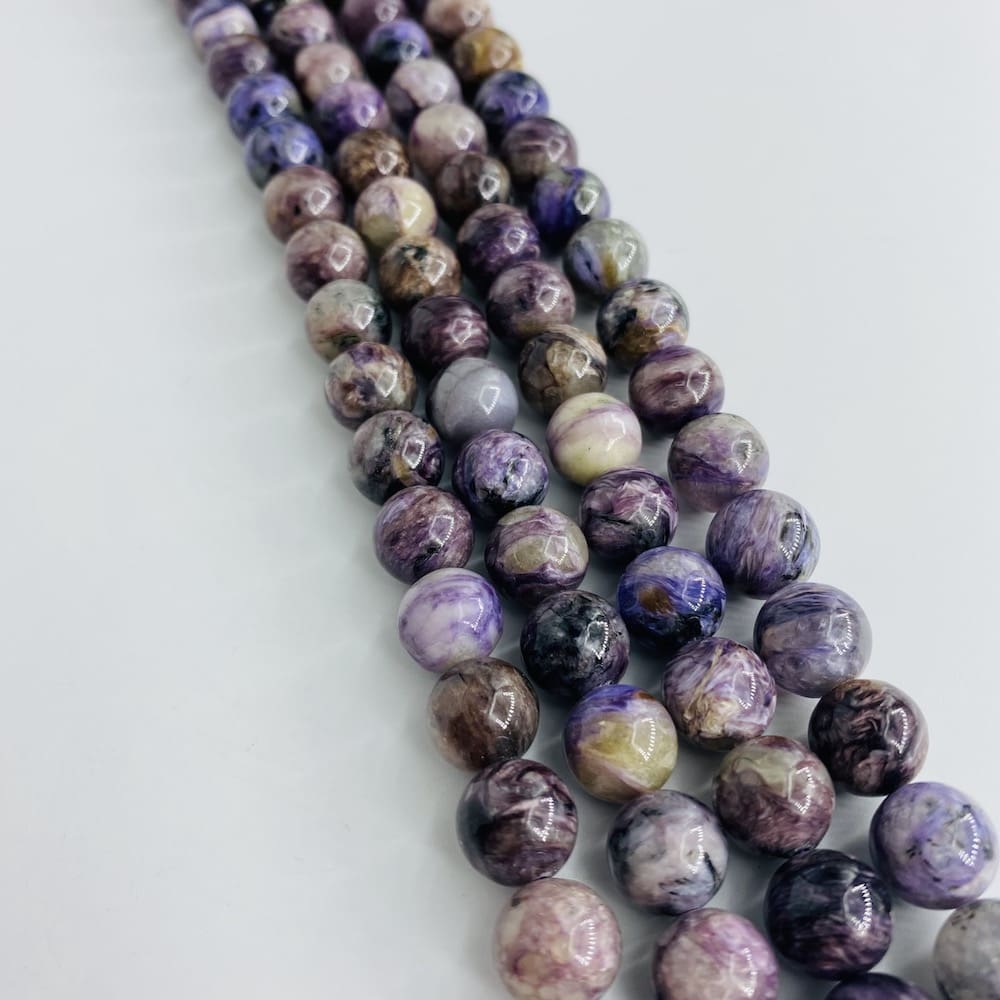 Charoite Smooth Rounds 10mm 38cm Strand - Image 5