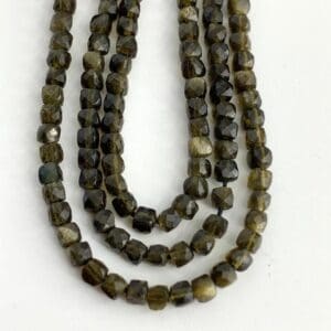 Golden Obsidian Faceted Cubes 2mm 38cm Strand