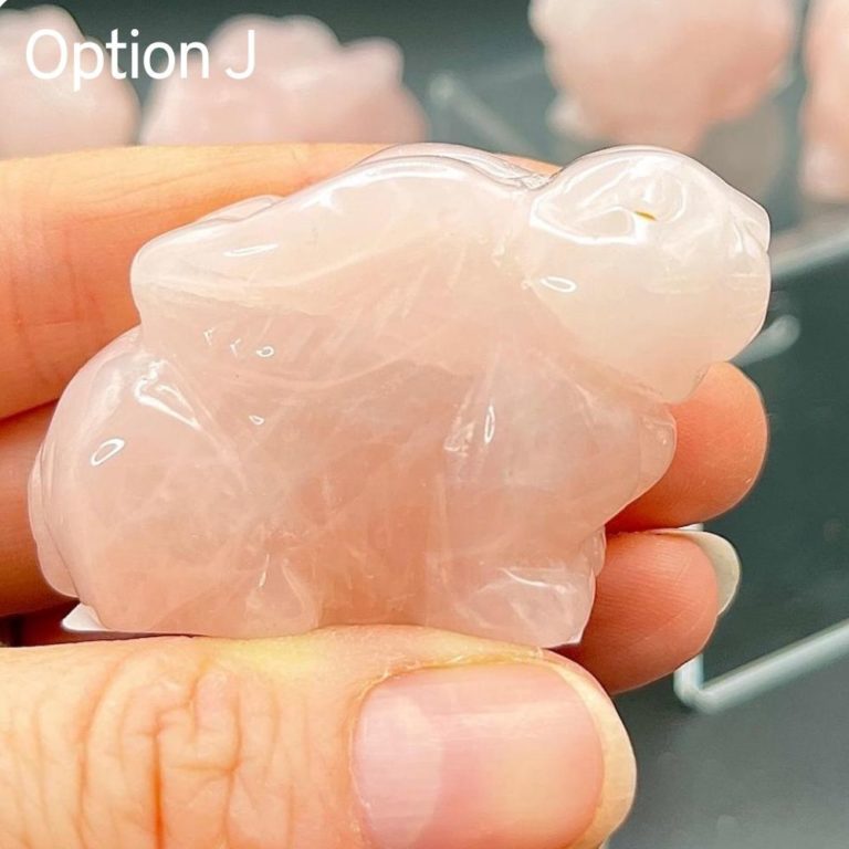 Rose Quartz Rabbit 5.5cm x 2.5cm x 3.5cm - Image 11
