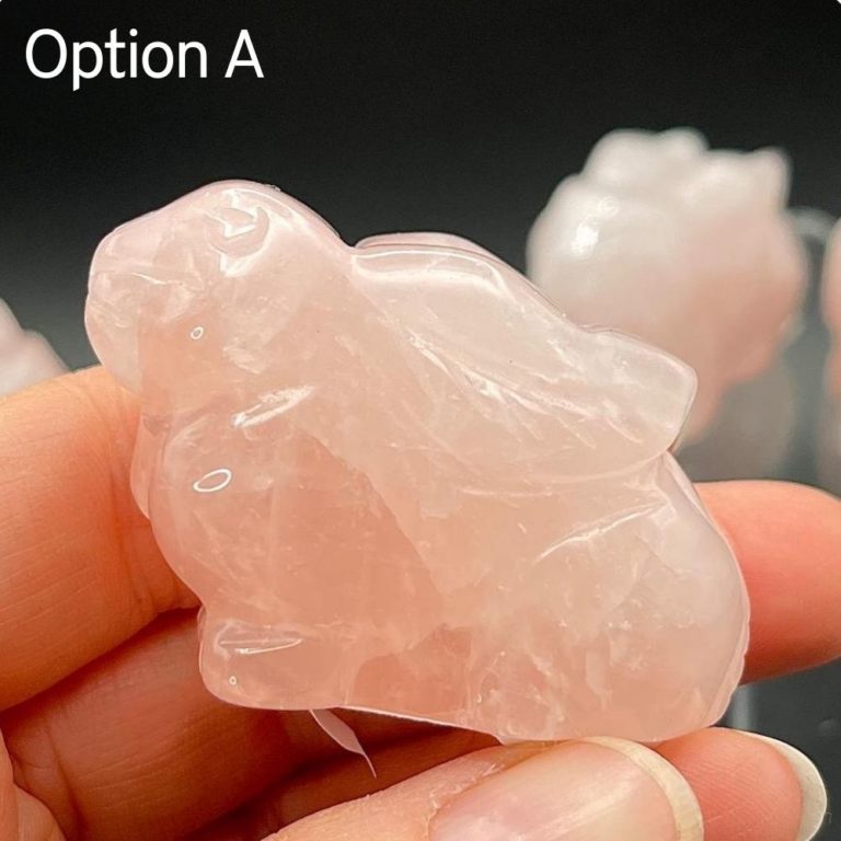 Rose Quartz Rabbit 5.5cm x 2.5cm x 3.5cm - Image 2
