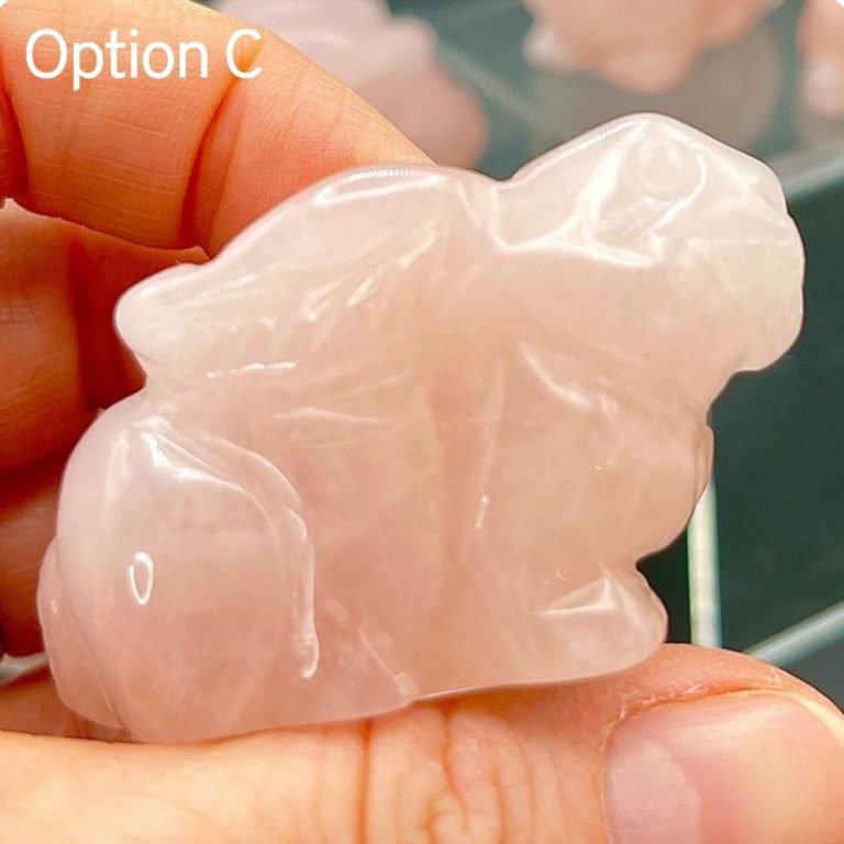 Rose Quartz Rabbit 5.5cm x 2.5cm x 3.5cm - Image 4