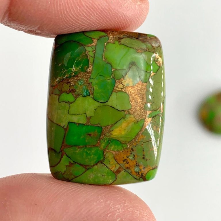 Mojave Green Turquoise Mixed Shape Cabochons Approx  25 x 15mm 2 Piece Pack - Image 3