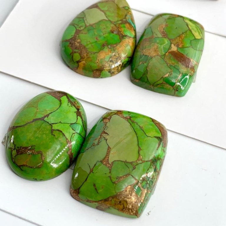 Mojave Green Turquoise Mixed Shape Cabochons Approx  25 x 15mm 2 Piece Pack - Image 5