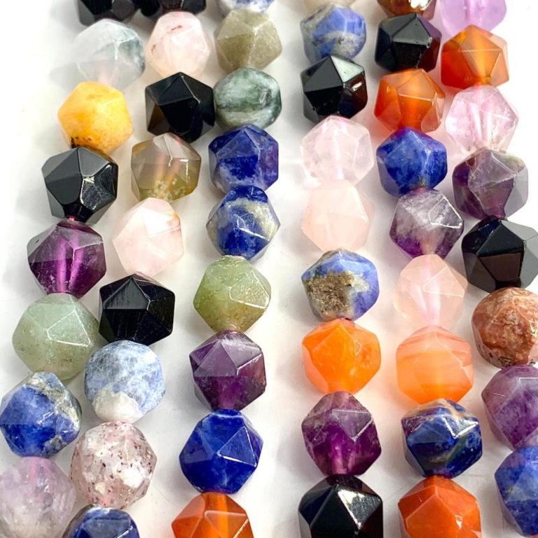Mixed Gemstone Triangle Cut 10mm 38cm Strand - Image 2