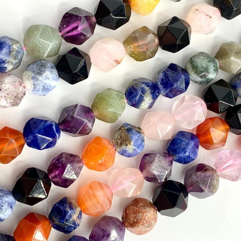 Mixed Gemstone Triangle Cut 10mm 38cm Strand - Image 3