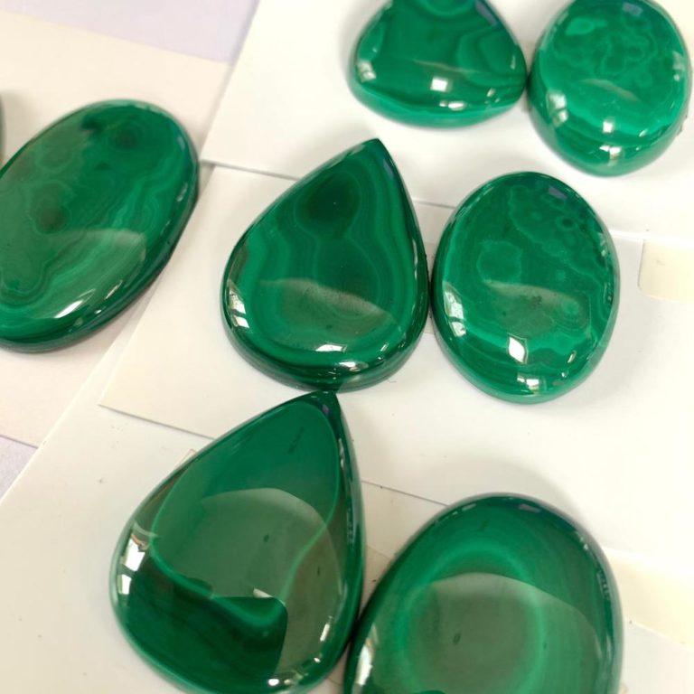 Malachite Mixed Shape Top Drilled Cabochons 2 Piece Pack - Image 3