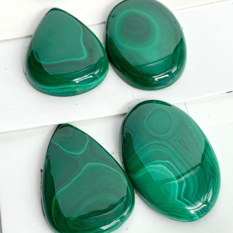 Malachite Mixed Shape Top Drilled Cabochons 2 Piece Pack - Image 4