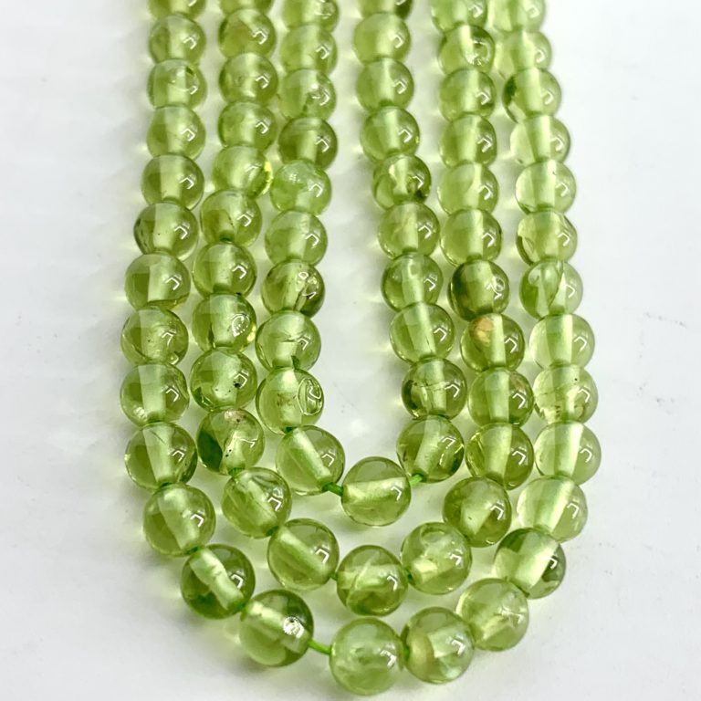 Peridot Faceted Rounds Approx 4mm Beads 38cm Strand - Image 2