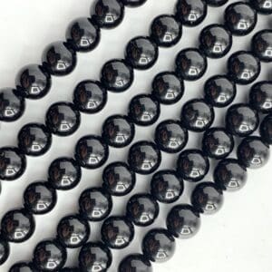 Black Tourmaline 4mm Smooth Rounds 38cm Strand