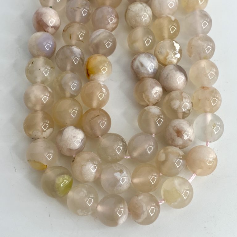 Flower Agate Smooth Rounds Approx 10mm 38cm Strand - Image 4