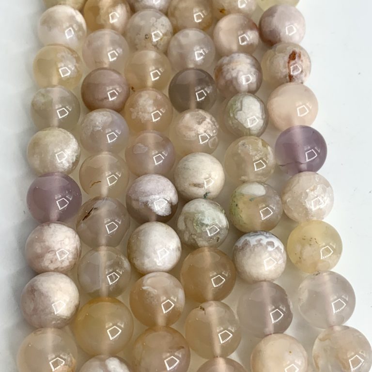 Flower Agate Smooth Rounds Approx 10mm 38cm Strand - Image 2