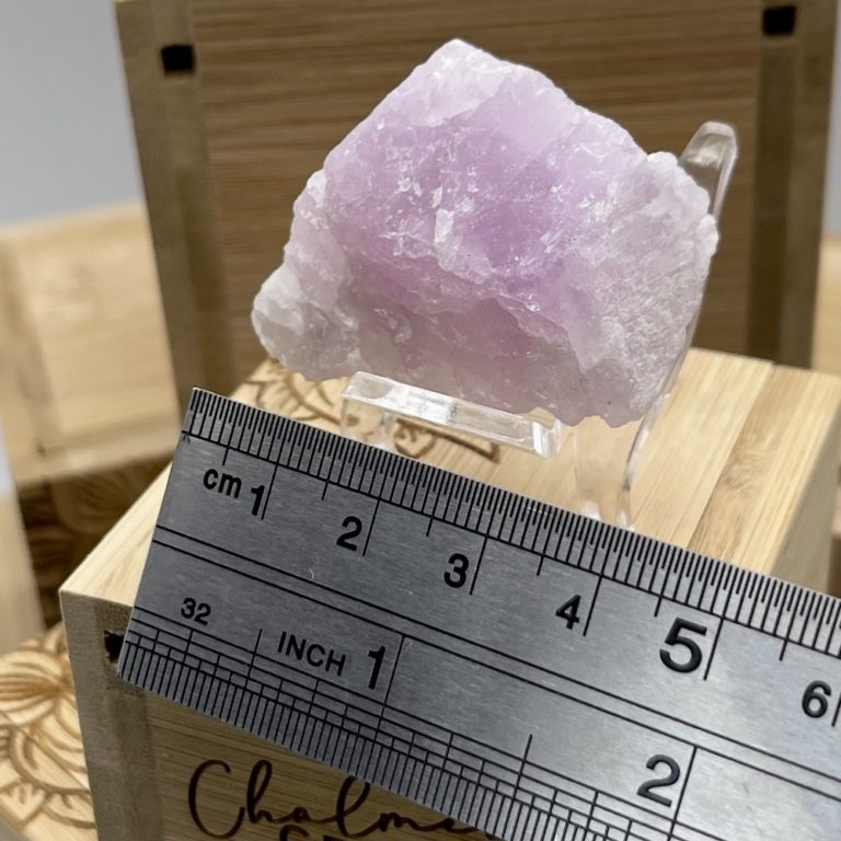 Kunzite Rough in Lotus Flower Etched Bamboo Intent Box - Image 4