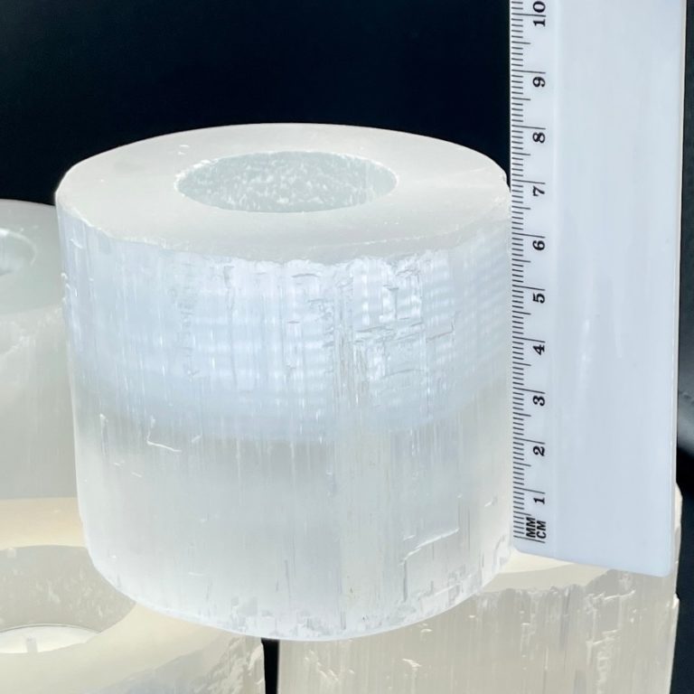Selenite Medium Tealight Candle Holder Approx 8cm - Image 3
