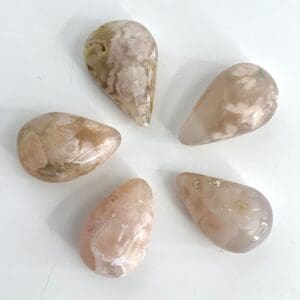 Flower Agate Tear Drop Undrilled Approx 3.5 x 2cm