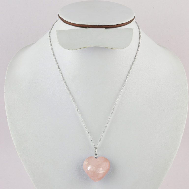 Morganite Heart & Sterling Silver Pendant Approx 20 - 25mm - Image 3