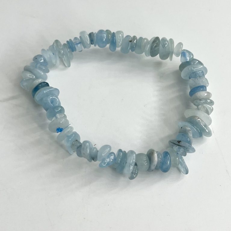 Aquamarine Stretchy Chip Bracelet - Image 3