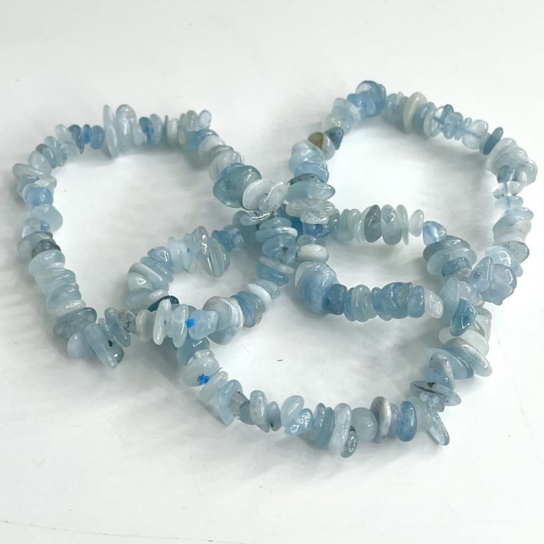Aquamarine Stretchy Chip Bracelet - Image 4