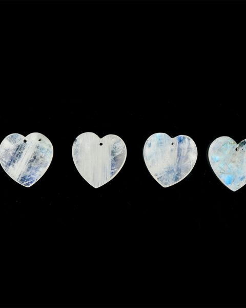 Rainbow Moonstone Drilled Heart Approx 2cm
