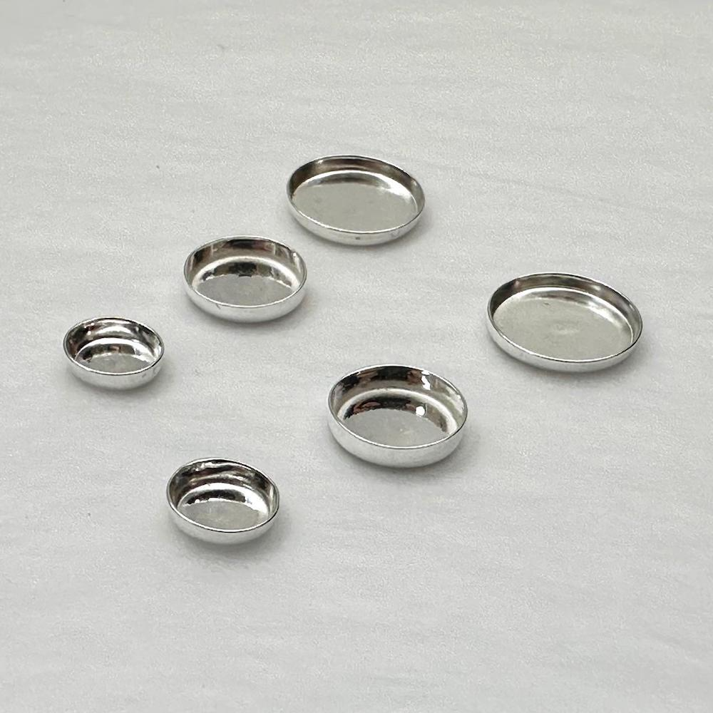 Sterling Silver Bezel Setting Earring Blank Approx 6mm, 8mm & 10mm 6 Piece Pack (3 Pairs) - Image 2