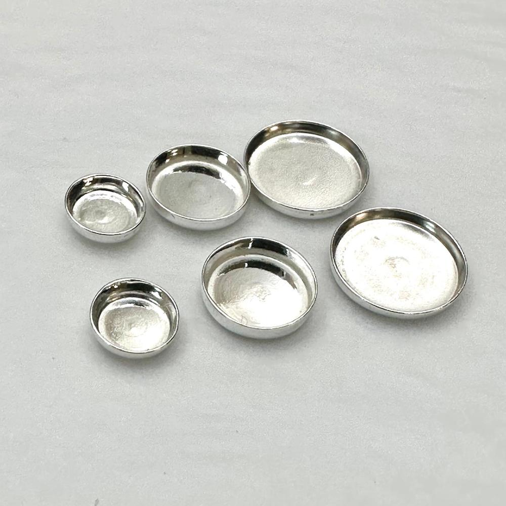 Sterling Silver Bezel Setting Earring Blank Approx 6mm, 8mm & 10mm 6 Piece Pack (3 Pairs) - Image 4