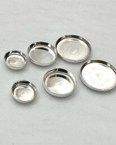 Sterling Silver Bezel Setting Earring Blank Approx 6mm, 8mm & 10mm 6 Piece Pack (3 Pairs)