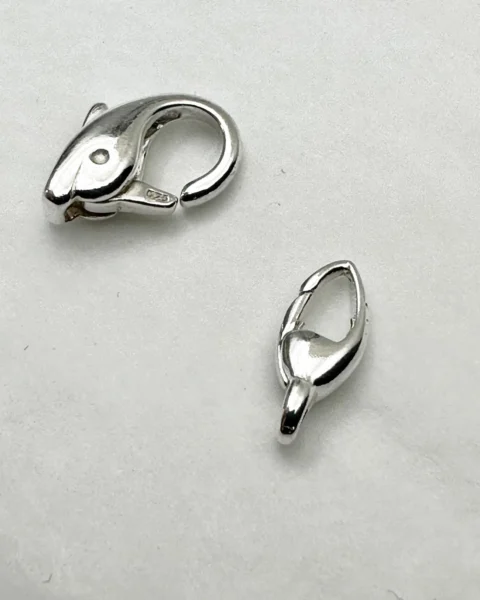 Sterling Silver Dolphin & Lobster Clasp Approx 12 x 6mm