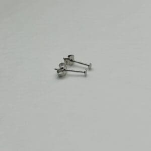 Sterling Silver 3mm Flat Stud Approx 14mm Post 1 Pair