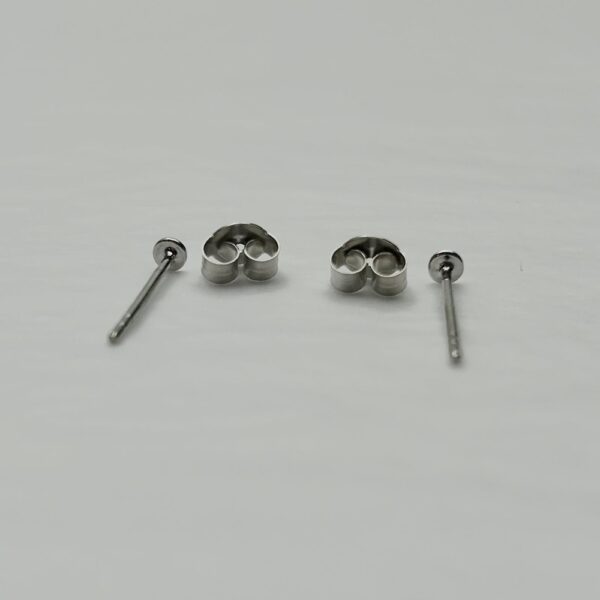 Sterling Silver 3mm Flat Stud Approx 14mm Post 1 Pair - Image 3