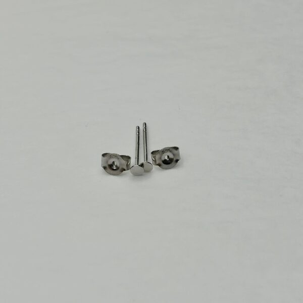 Sterling Silver 3mm Flat Stud Approx 14mm Post 1 Pair - Image 4