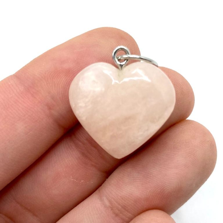 Morganite Heart & Sterling Silver Pendant Approx 20 - 25mm - Image 4