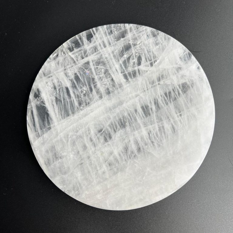 Clear Quartz Round Plate Approx 15cm