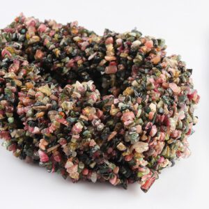 Multi Tourmaline Chips 80cm Strand Approx 3 x 5mm with 0.6mm Drill Hole