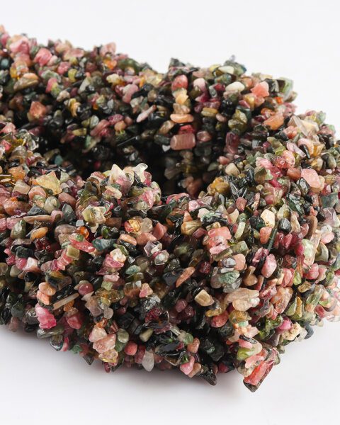 Multi Tourmaline Chips 80cm Strand Approx 3 x 5mm with 0.6mm Drill Hole
