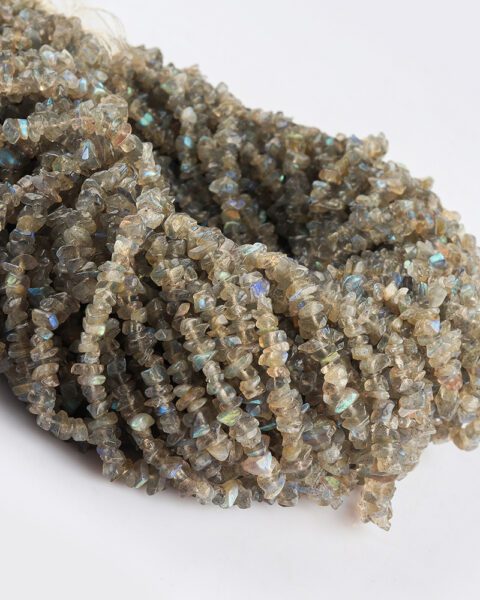 Labradorite Chips 80cm Strand Approx 5 x 2mm with 0.6mm Drill Hole