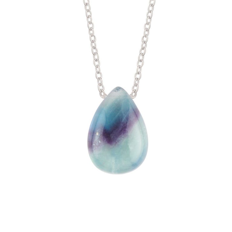 Fluorite Drop Approx 16 x 12mm with 1.25mm Side Drill Hole