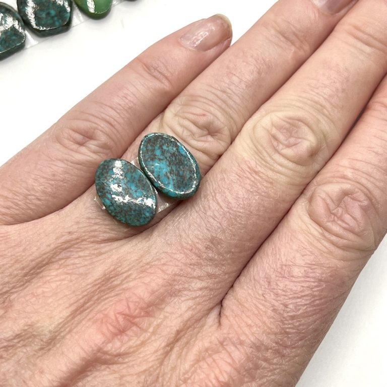 Turquoise Mixed Shape Cabochons Approx 12 - 20mm 2 Piece Pack - Image 5