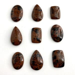 Mahogany Obsidian Mixed Shape Cabochons Approx 20 - 25mm 3 Piece Pack