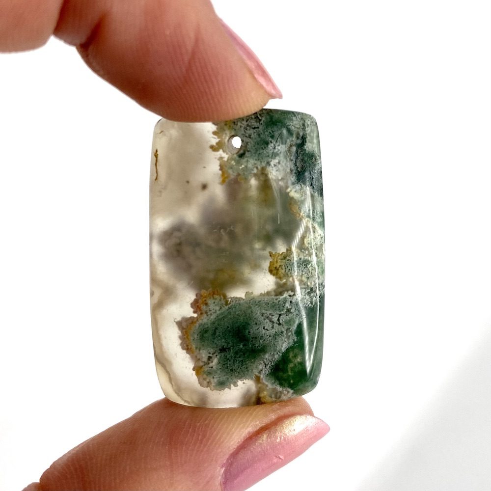 Tree Agate Mixed Shape Top Drilled Cabochons Approx 30 - 35mm with 0.8mm Drill Hole 2 Piece Pack - Image 4