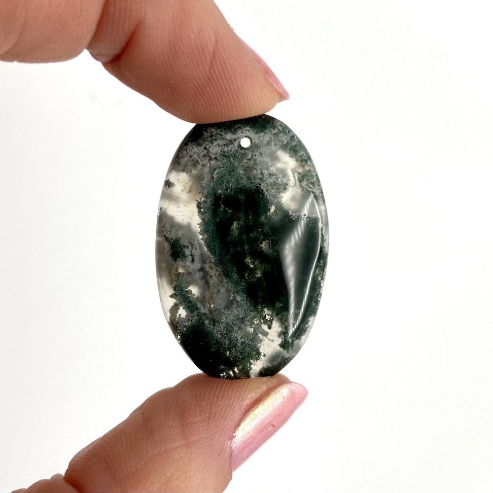 Tree Agate Mixed Shape Top Drilled Cabochons Approx 30 - 35mm with 0.8mm Drill Hole 2 Piece Pack - Image 5