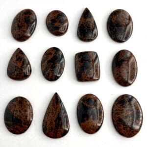 Mahogany Obsidian Mixed Shape Cabochons Approx 30 - 40mm 2 Piece Pack