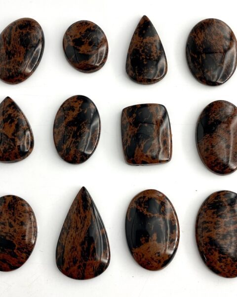 Mahogany Obsidian Mixed Shape Cabochons Approx 30 - 40mm 2 Piece Pack