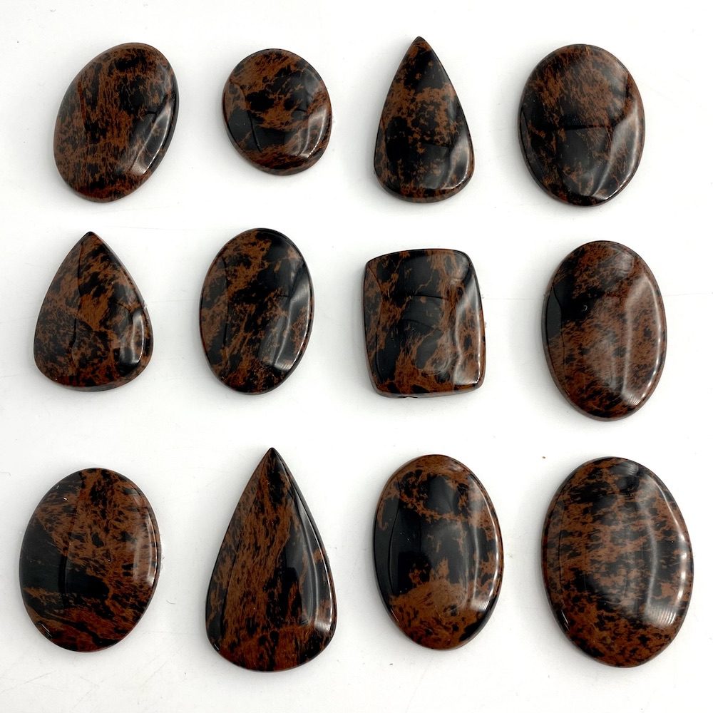 Mahogany Obsidian Mixed Shape Cabochons Approx 30 - 40mm 2 Piece Pack